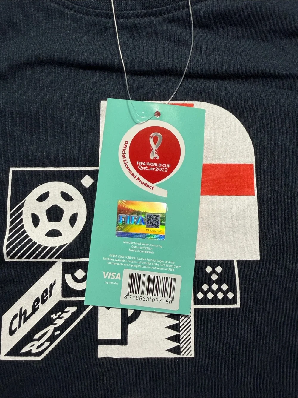 England FIFA World Cup Qatar 2022 T-Shirt Youth 158/164 Navy NWT